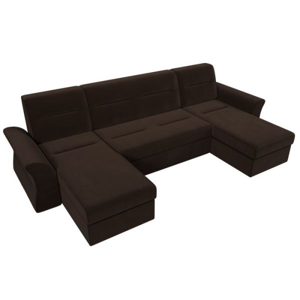 П-образный диван «Клайд», механизм дельфин, микровельвет, цвет бежевый