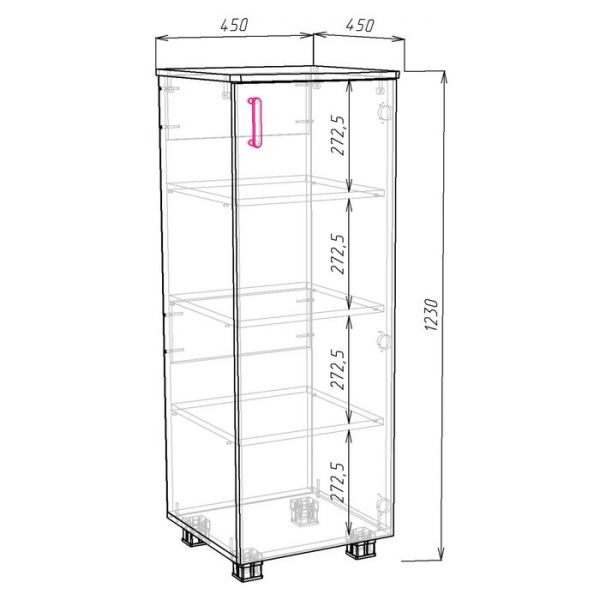Пенал Альянс-1, 450х450х1230, Бодега светлый