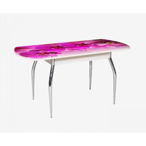 Стол раздвижной «Грация», 1100(1450) ? 700 ? 750 мм, глянец, хром, цвет белёный дуб / R045