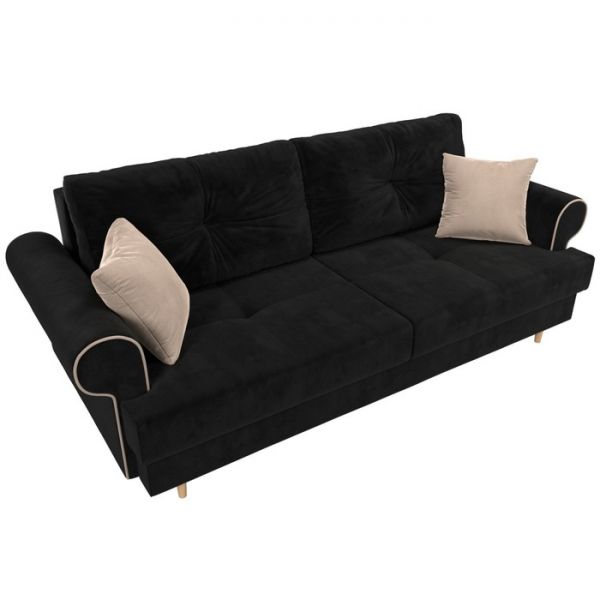 Прямой диван «Сплин», механизм еврокнижка, микровельвет, цвет бежевый