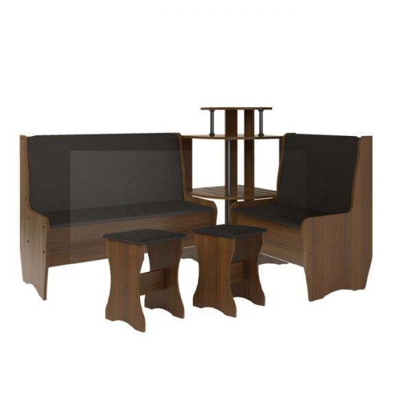 Кухонный уголок Трапэзи ТЕССЕРА без стола 1582х1182х990 PUNTO-бронзовая /Орех Экко