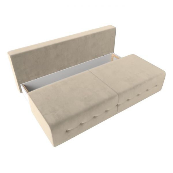 Прямой диван «Лондон», механизм еврокнижка, микровельвет, цвет бежевый