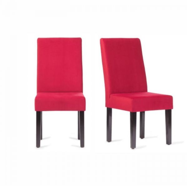 Стул мягкий Маркиз 450х450х970 бук, цвет покраски темный орех, ткань велюр красный