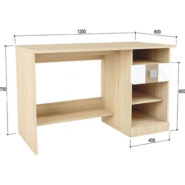 Стол письменный «Стиль 17», 1200 ? 600 ? 750 мм, цвет туя светлая / лайм