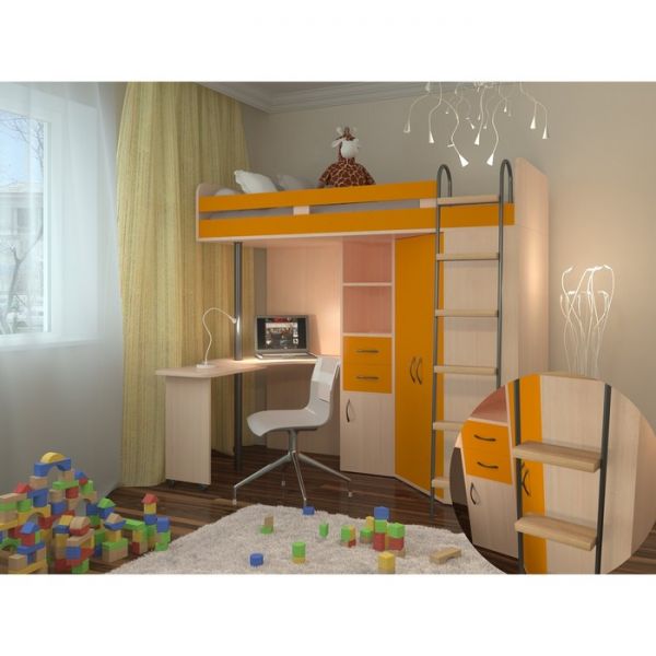 Детский комплекс «М-85», цвет дуб молочный/оранжевый