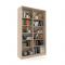 Библиотека-купе Вместительная  2 стекло+ЛДСП Ясень Шимо Светлый
