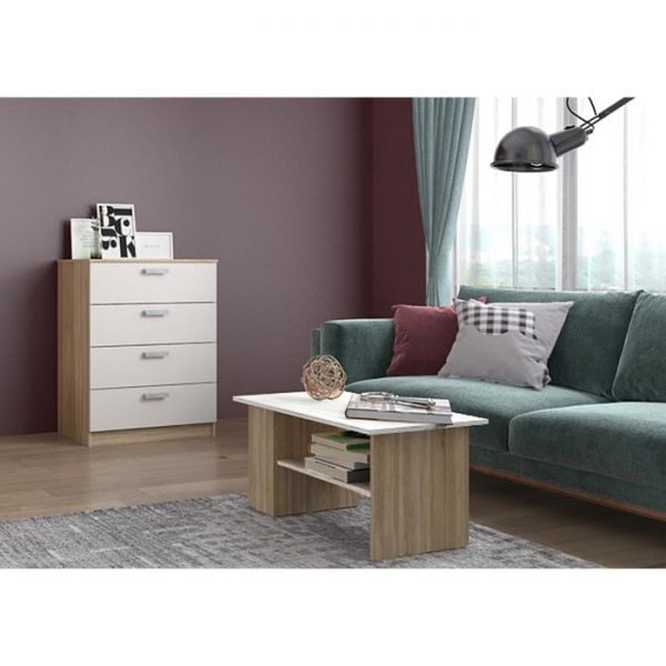 Комод «Салоу», 800 ? 450 ? 1004 мм, цвет дуб сонома / перламутр