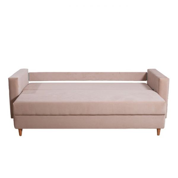 Прямой диван «Киото», механизм еврокнижка, велюр, цвет бежевый