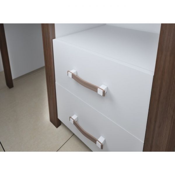 Стол угловой СТД-У, 1300 ? 1230 ? 755 мм, цвет нельсон / белый