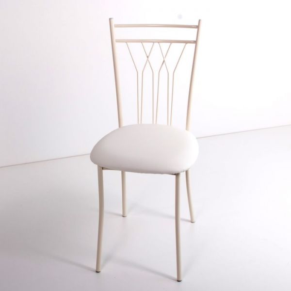 Стул на металлокаркасе Премьер СТ бежевый/белый