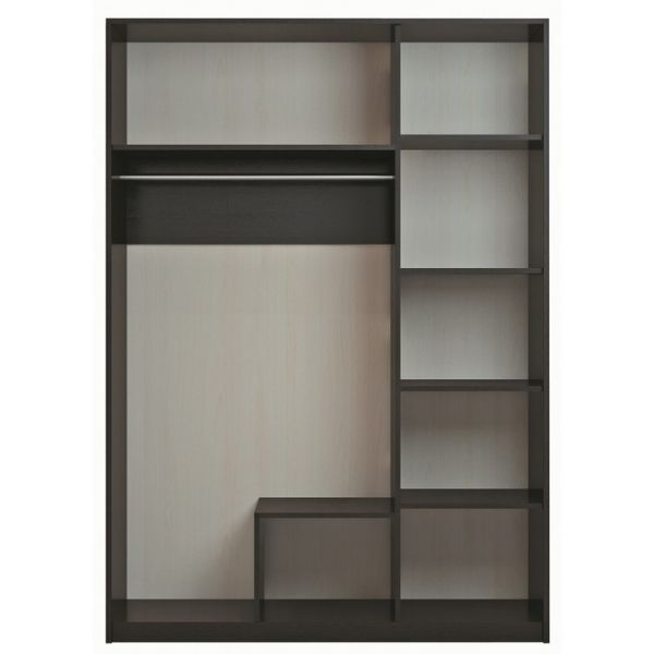 Шкаф 3-х дверный «Люсси», 1504 ? 586 ? 2120 мм, зеркало, цвет венге / дуб девон