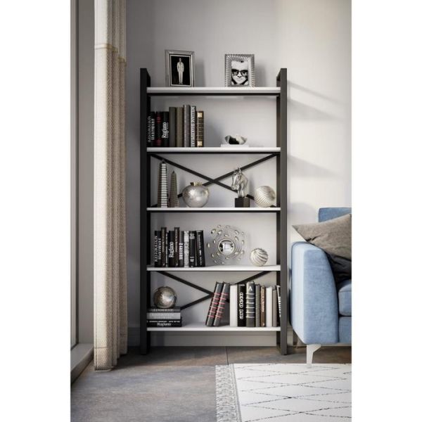 Стеллаж «Хардвиг L», 900 ? 390 ? 1765 мм, цвет белый