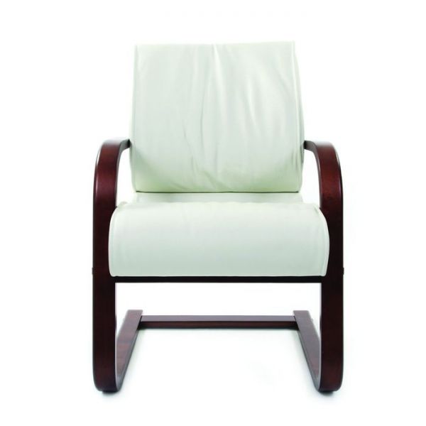 Кресло офисное Chairman 445 WD натуральная кожа белая