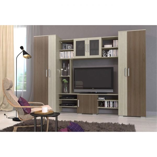 Гостиная Майя-5, 1965х2700х470, Ясень шимо светлый/Ясень шимо темный