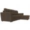 Угловой диван «Амстердам лайт», еврокнижка, правый угол, рогожка, цвет коричневый