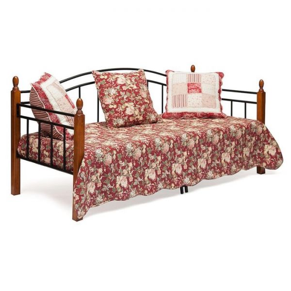 Кровать LANDLER(осн.металл) , 90х200 см , красный дуб/черный