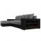 Угловой диван «Дубай», еврокнижка, правый угол, цвет серая рогожка / чёрная экокожа