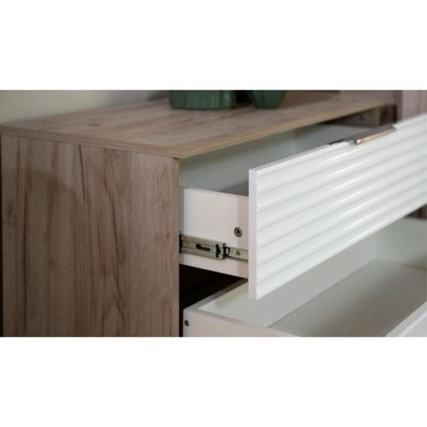 Комод «Джулия», 4 ящика, 800 ? 400 ? 820 мм, цвет крафт серый / белый глянец