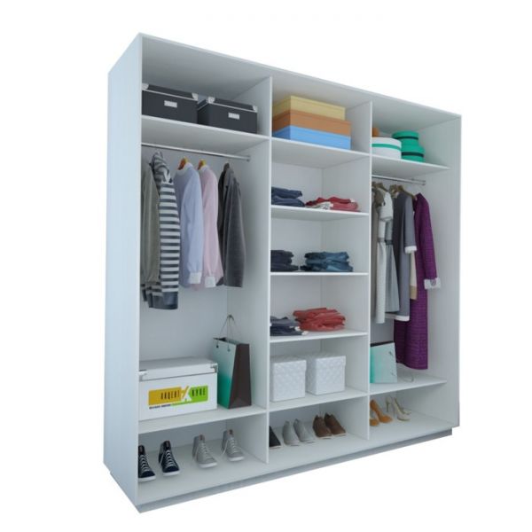 Шкаф-купе «Акцент-Вера», 1500 ? 600 ? 2310 мм, зеркало «спирали М», цвет выбеленное дерево