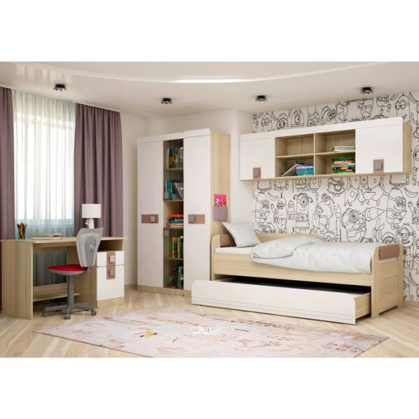 Полка навесная «Стиль 7.1», 2050 ? 316 ? 596 мм, цвет туя светлая / лайм