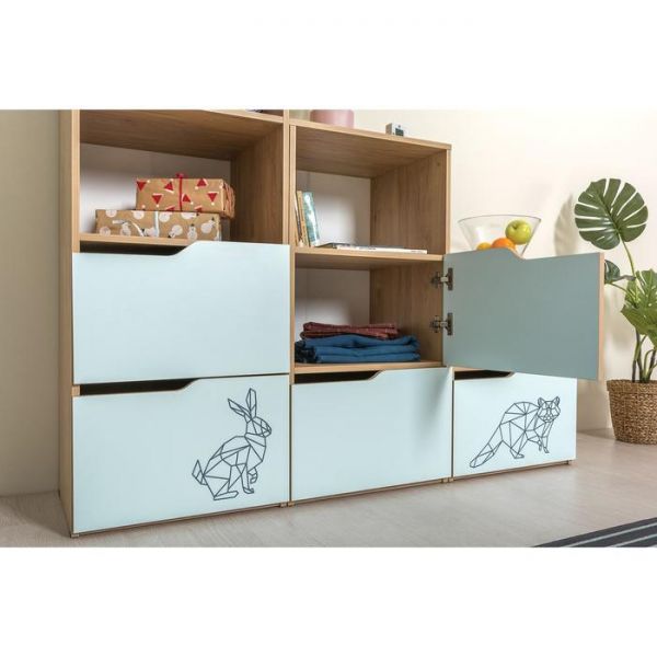 Шкаф Гудвин 13.25, 508х447х984, Гикори рокфорд/Мята