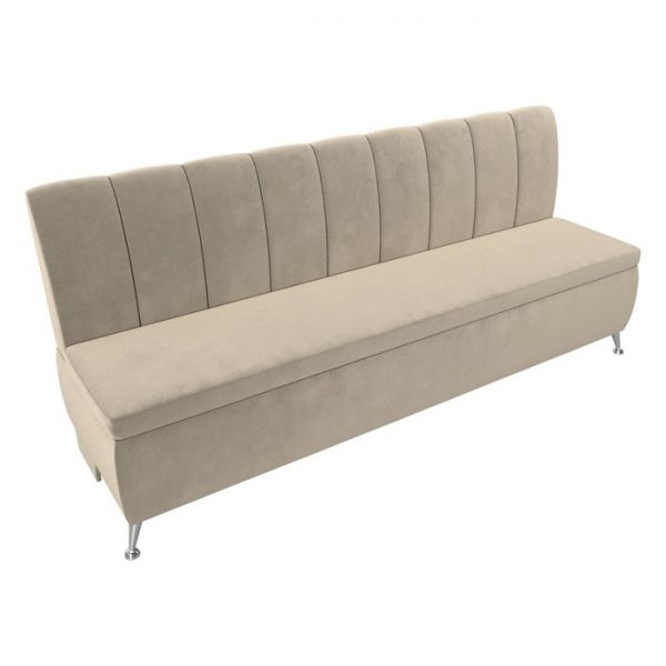 Кухонный прямой диван «Кантри», экокожа, цвет бежевый