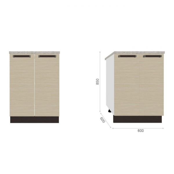 Кухня «Модена» со столешницей, размер 1.8 м, материал ЛДСП, цвет дуб молочный / венге цаво