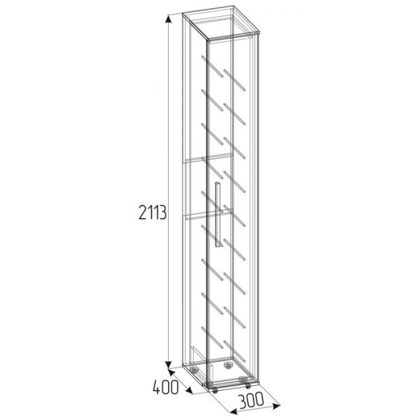 Шкаф для обуви Nature 73, 300 ? 400 ? 2113 мм, цвет дуб табачный craft