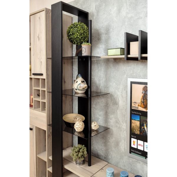 Стеллаж Nature 25, 556 ? 397 ? 2116 мм, цвет гаскон пайн / чёрный