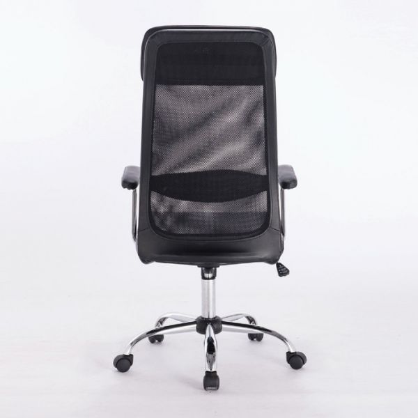 Кресло офисное BRABIX "Flight EX-540", хром, экокожа, сетка, черное