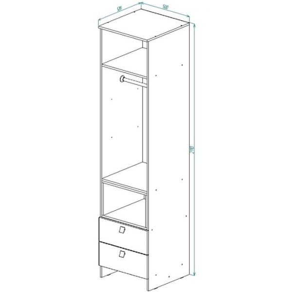 Пенал с ящиками ПН-15 Футбол 2110х500х520 Серый/Красный/Ясень Шимо Светлый/ Красный