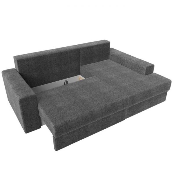 Угловой диван «Мэдисон», механизм еврокнижка, рогожка, правый угол, цвет серый