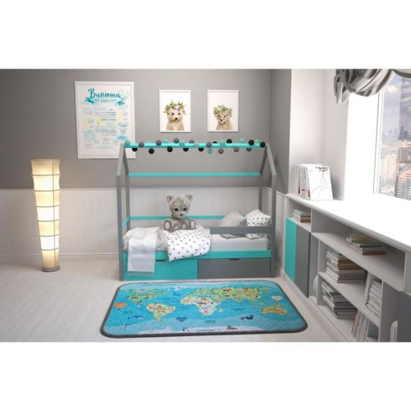 Детская кровать-домик Бельмарко Svogen графит-мятный