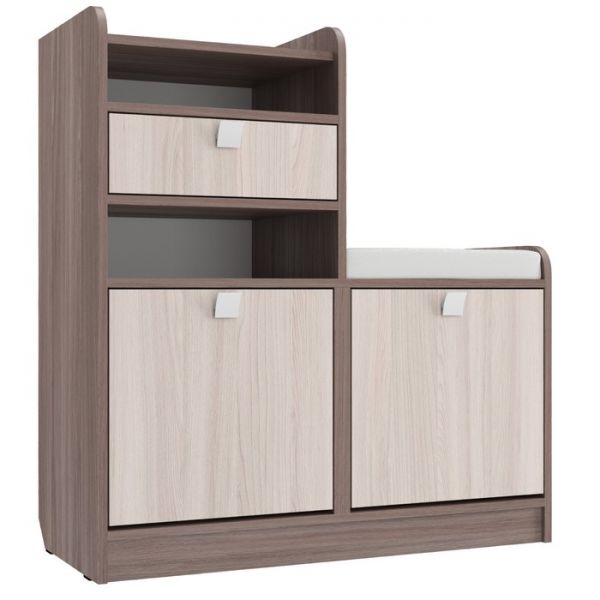 Обувница Об-10 970х900х400 Ясень Шимо Светлый/темный