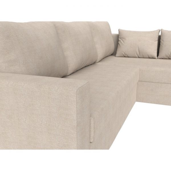 Угловой диван «Мансберг», механизм еврокнижка, угол левый, рогожка, цвет бежевый