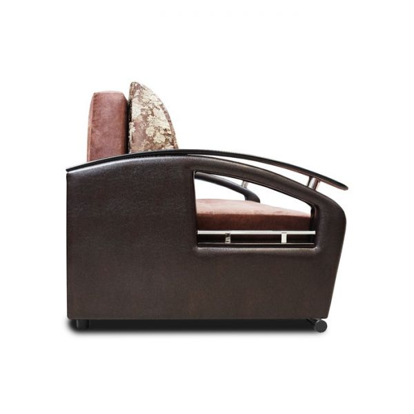 Диван прямой «Дубаи», ППУ, еврокнижка, цвет селфи 10 / скарлет браун / астор 536