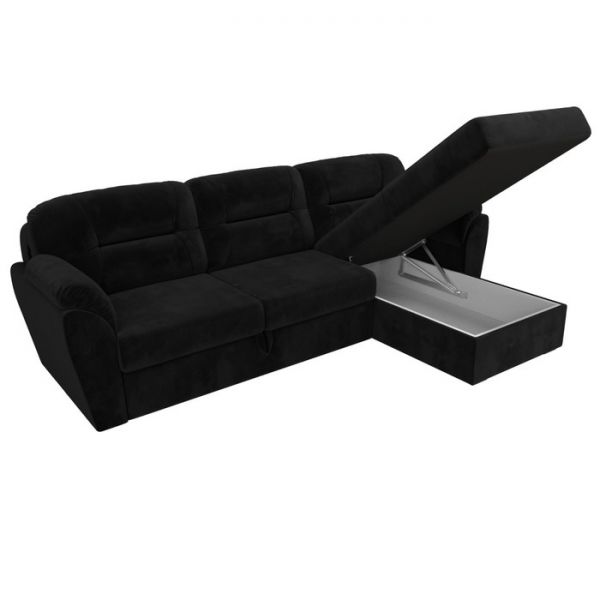 Угловой диван «Бостон», механизм дельфин, велюр, цвет бежевый