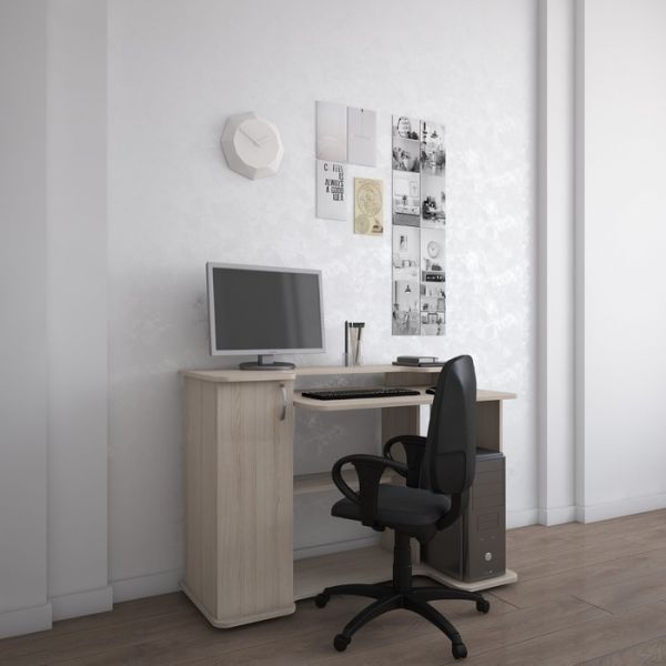 Стол компьютерный «Корвет», 1200 ? 600 ? 846 мм, цвет ясень шимо светлый