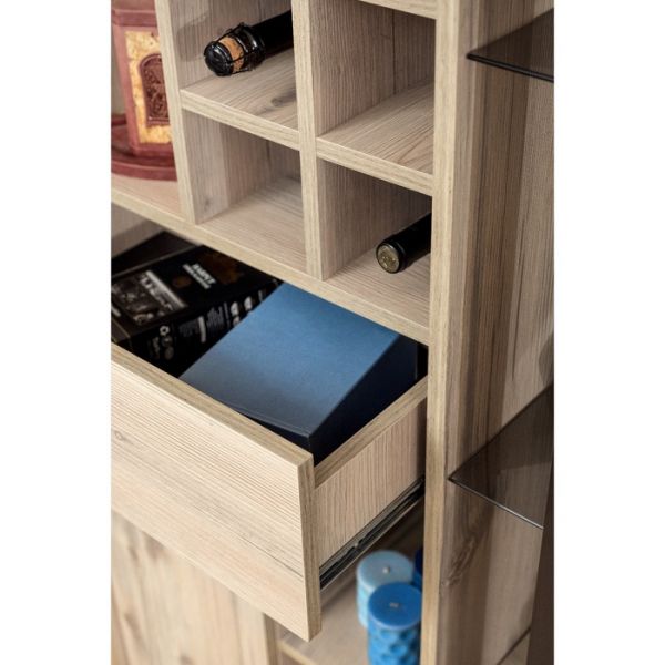 Шкаф Nature 2, 560 ? 400 ? 2116 мм, цвет гаскон пайн / чёрный