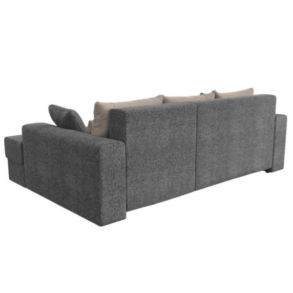 Угловой диван «Мэдисон», механизм еврокнижка, рогожка, правый угол, цвет серый