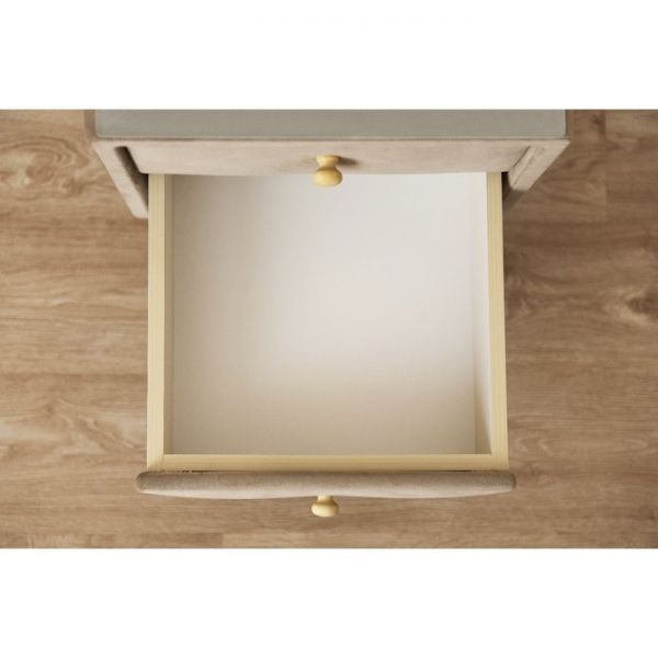 Тумба «Олимпия», 2 ящика, стекло, велюр, цвет velutto 05