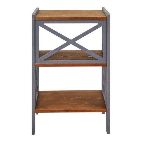 Стеллаж Лофт, полки из натурального дерева (63х42,2х31,6) Цвет полок Орех
