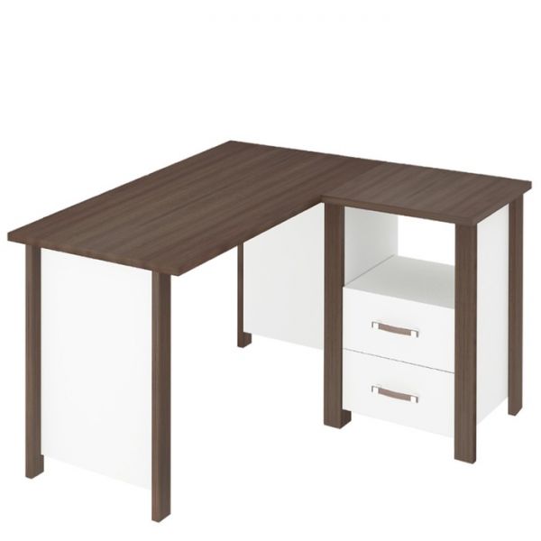 Стол угловой СТД-У, 1300 ? 1230 ? 755 мм, цвет нельсон / белый