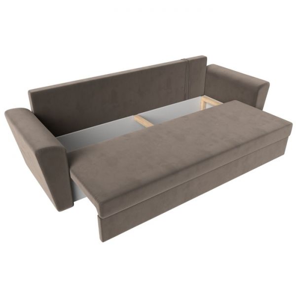 Диван прямой «Амстердам лайт», еврокнижка, велюр, цвет бежевый