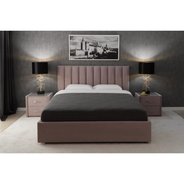 Кровать «Алькасар» с ПМ, 1400 ? 2000 мм, ЭКО деревянный каркас, 1 ящик, цвет velutto 11