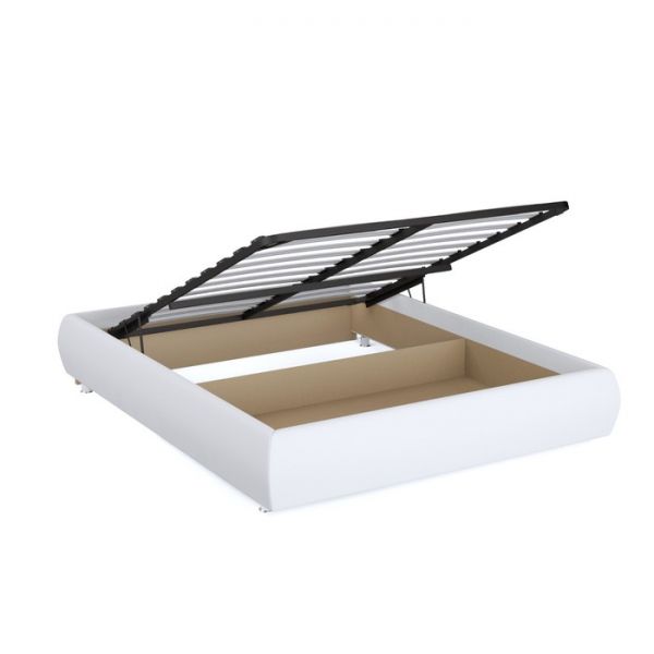 Кровать «Ротонда» с ПМ, 1400 ? 2000 мм, ортопедическое основание, экокожа, взбитые сливки