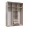 Шкаф-купе с ящиками Олимп 1600х575х2220 Ясень шимо светлый МДФ-яс.темный