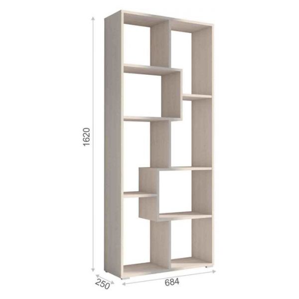 Стеллаж «Матрица», 684 ? 250 ? 1620 мм, цвет дуб молочный