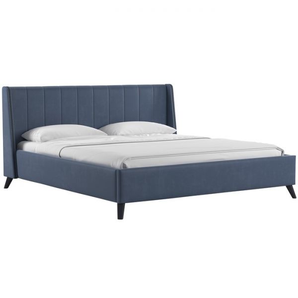 Кровать Мелисса, 1800х2000, ортопедическое осн+ПМ, Тори 83/Серо-синий