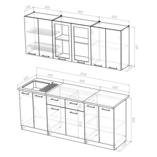 Кухонный гарнитур Ника ультра 2000